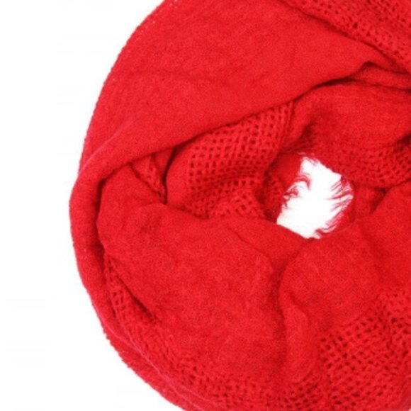 RED KNIT INFINITY SCARF - Picture 3 of 4